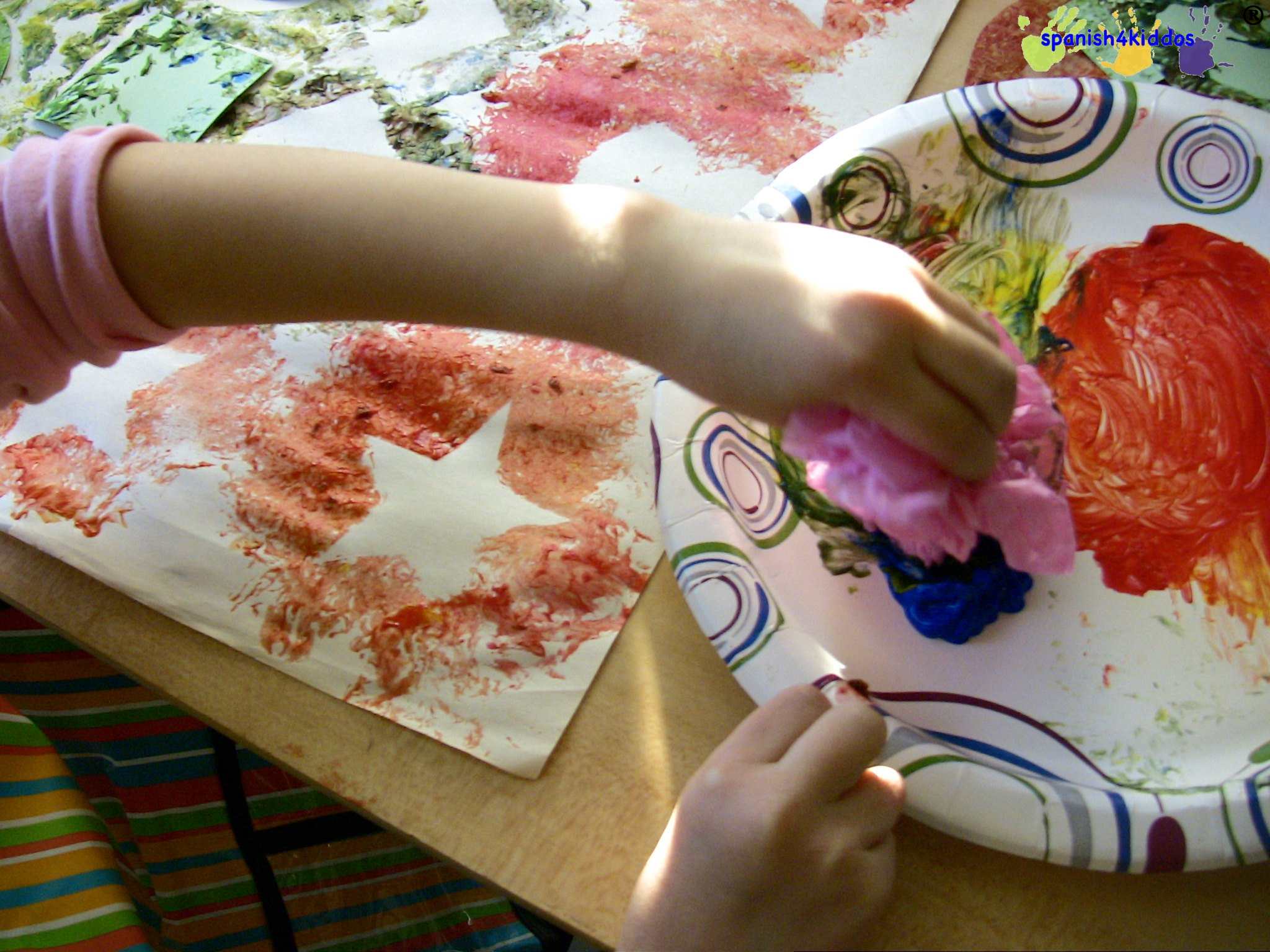 Finger painting activity Learning Spanish colors • Spanish4Kiddos