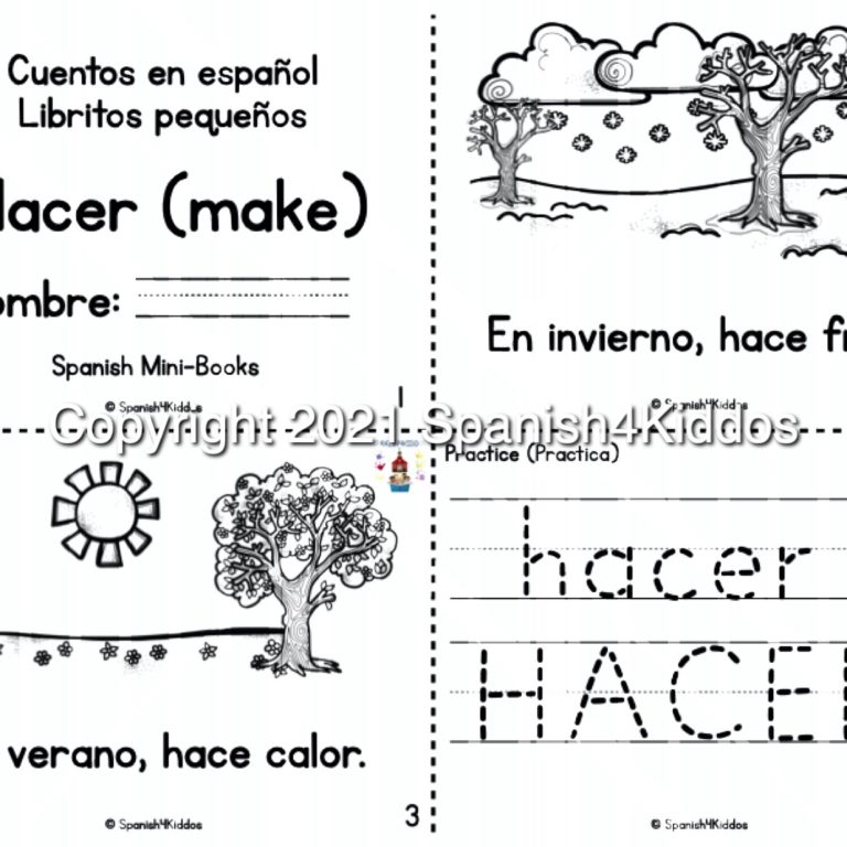 Spanish Sight Words Mini-Books Collection 4 - (Hacer, Tener, Gustar, Ir ...